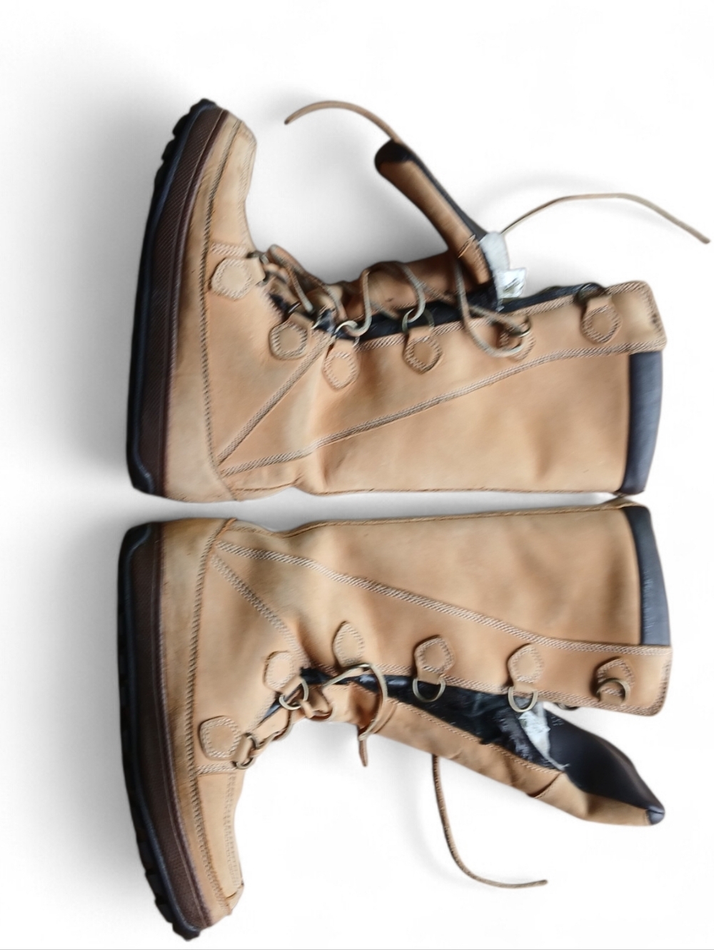 Timberland Women's Size 7 Tan and Black Lace-Up Tall Winter Boots - Picture 11 of 11